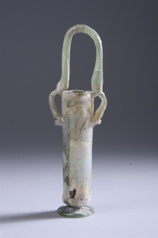 Appraisal: ROMAN GLASS VASE Circa A D With a handle and