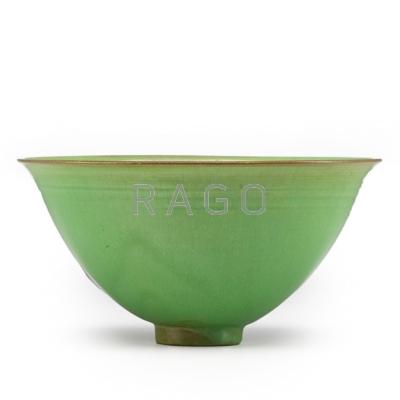 Appraisal: OTTO AND GERTRUD NATZLER Footed bowl glossy apple green glaze