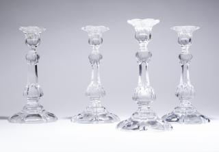 Appraisal: A set of clear crystal Baccarat candlesticks Contemporary each with