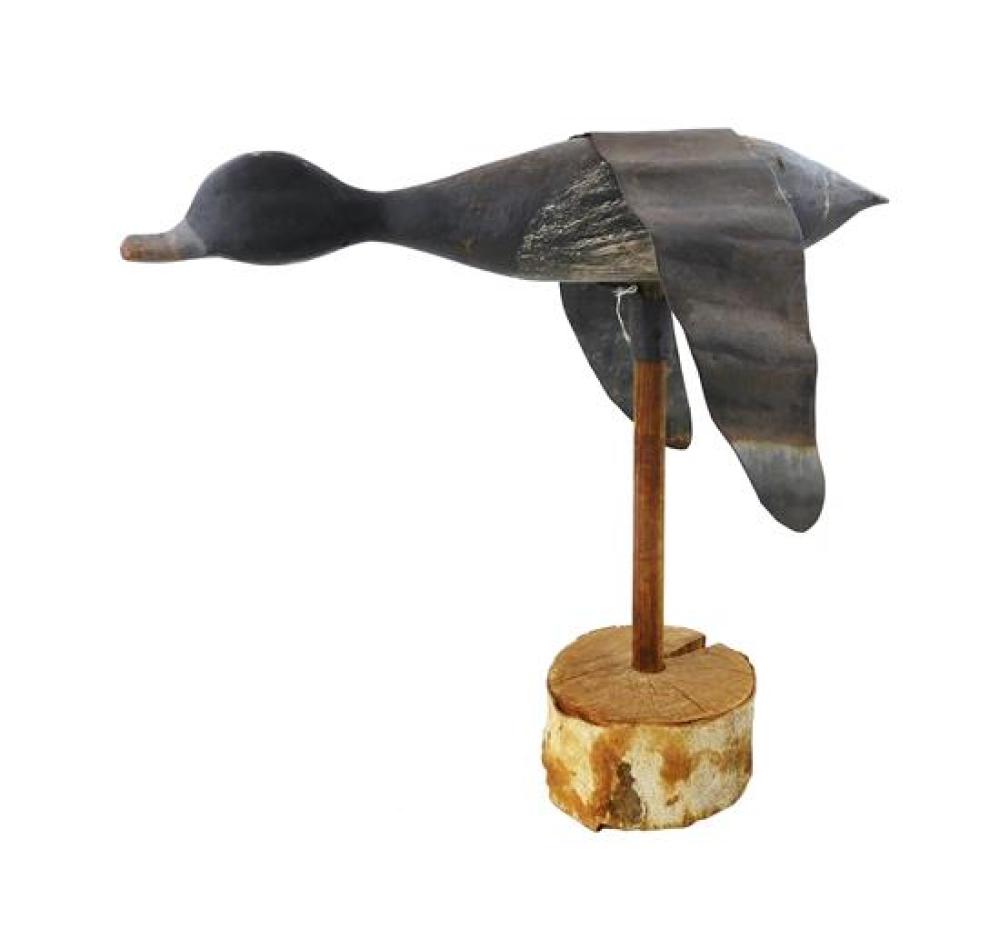 Appraisal: Flying duck decoy a stick-up flyer of a bluebill drake