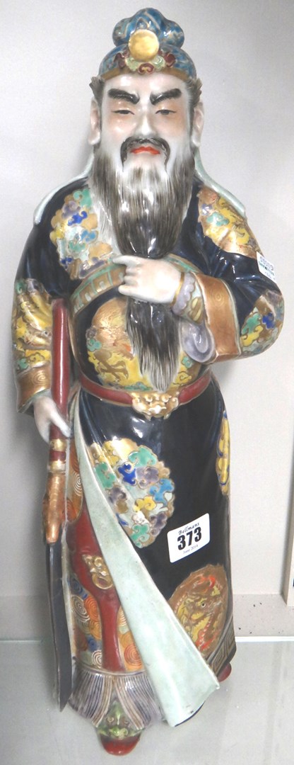 Appraisal: A Japanese Kutani figure of Kanyu Meiji period the demon