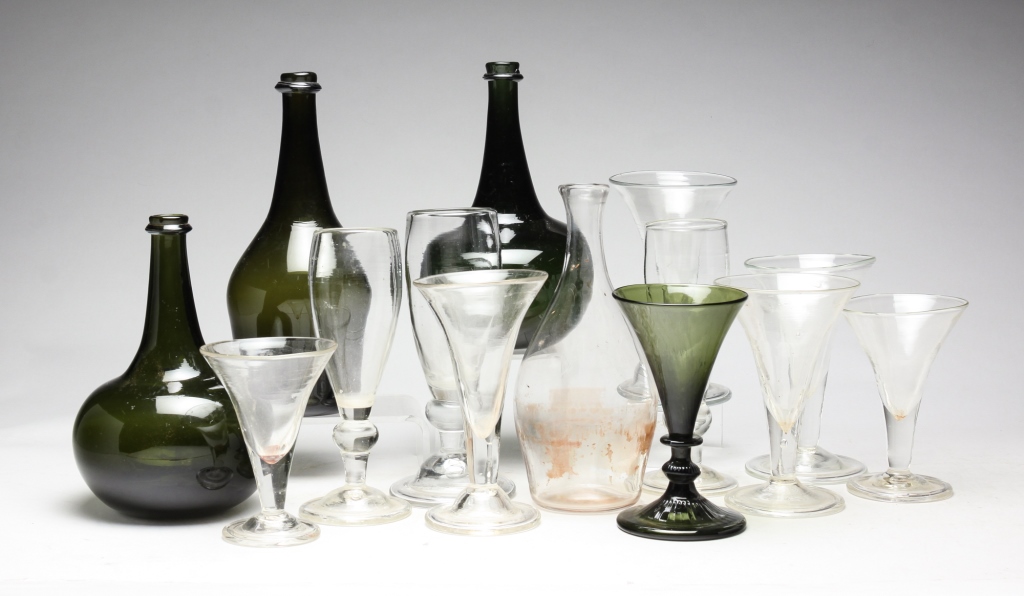 Appraisal: FOURTEEN PIECES OF REPRODUCTION GLASSWARE Second half th century Blown