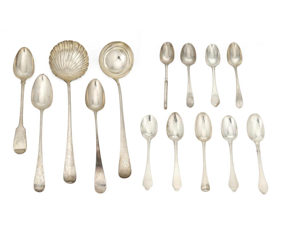 Appraisal: A GROUP OF ENGLISH STERLING SILVER FLATWAREA group of English