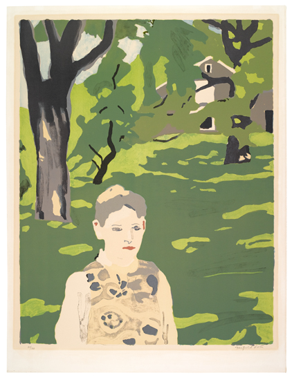 Appraisal: FAIRFIELD PORTER Girl in the Woods Color lithograph x mm