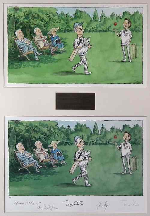 Appraisal: Nicholas Garland - Watercolour - ''Batting at No '' -