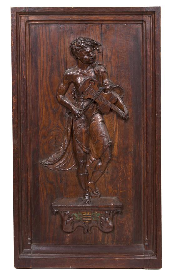 Appraisal: Sale Lot An English Relief Carved Oak Panel th century