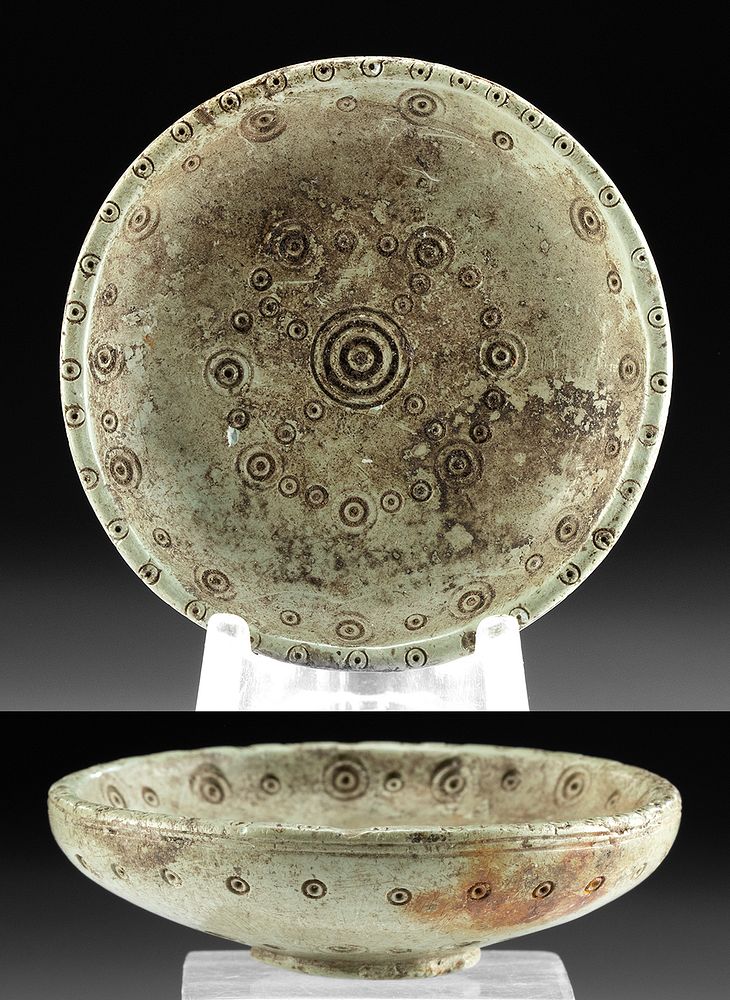 Appraisal: Achaemenid Persian Stone Dish w Circular Incisions Ancient Near East