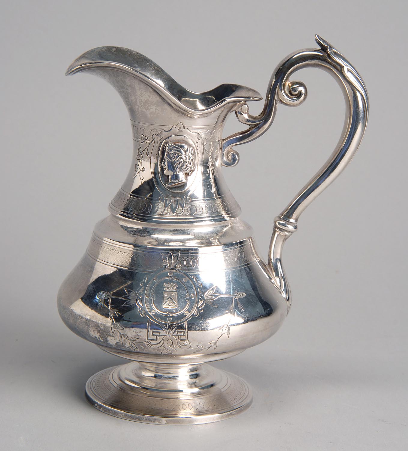 Appraisal: FRENCH FIRST STANDARD SILVER PITCHER th CenturyIn squat form with