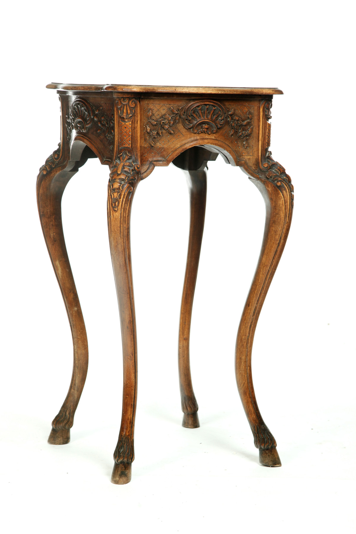 Appraisal: ROCOCO-REVIVAL ONE-DRAWER STAND Late th-early th century mahogany and oak