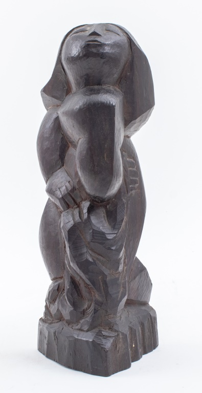 Appraisal: LORRIE GOULET 'FEMALE FIGURE' WOOD SCULPTURE Lorrie Goulet American b