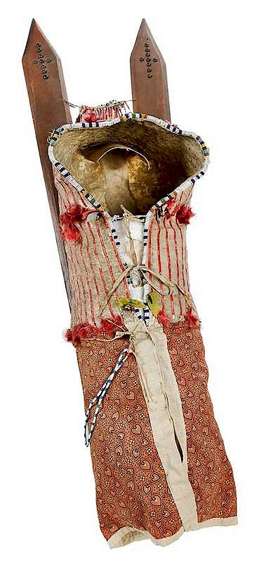 Appraisal: Lakota Beaded Quilled Cradle Board late th early th century