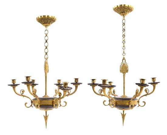 Appraisal: Sale Lot A Pair of Empire Style Gilt and Patinated