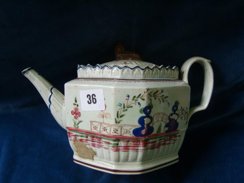 Appraisal: An early th century teapot of lozenge shaped form with