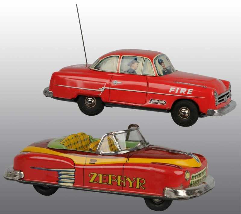 Appraisal: Lot of Tin Litho Car Friction Toys Description Includes one