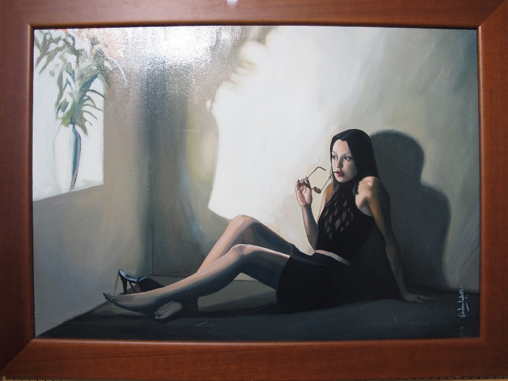 Appraisal: JOHN LUCE LOCKETT Female reclining oil on canvas