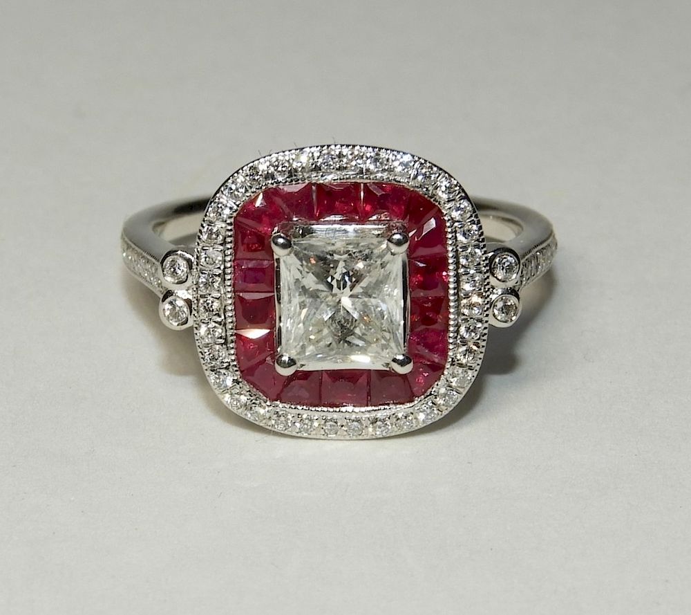 Appraisal: Platinum Ruby Diamond Lady's Cocktail Ring Orianne Collins Jewellery United