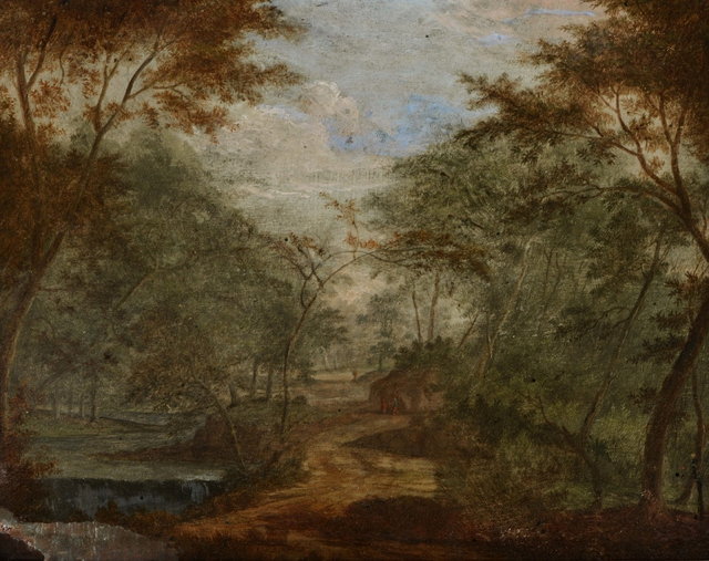 Appraisal: FLEMISH SCHOOL TH TH CENTURY Wooded river landscape with figures