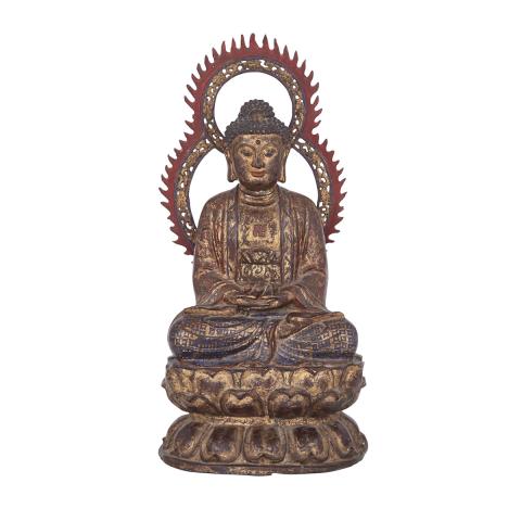 Appraisal: Japanese Bronze Gotama Buddha Taisho Period Seated in virasana with