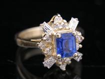 Appraisal: Sapphire and Diamond Ring Kt yellow gold ring set with