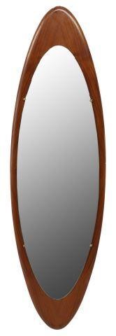 Appraisal: Italian mid-century modern teak wall mirror attributed to Franco Campo