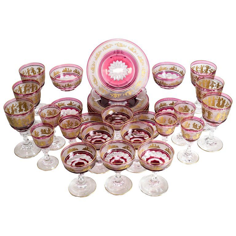 Appraisal: Val St Saint Lambert Dessert Service Set A five piece