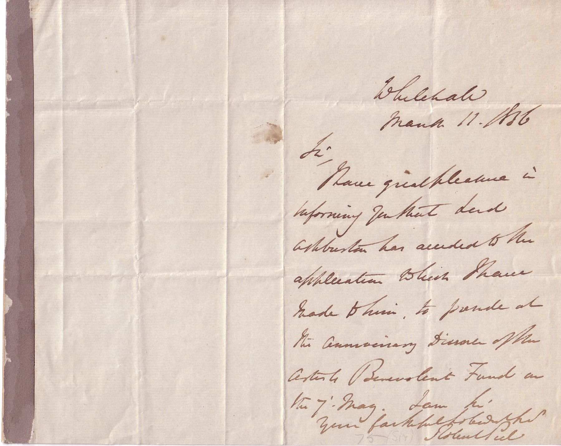 Appraisal: PEEL ROBERT Autograph Letter Signed to an unnamed recipient Sir