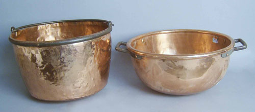 Appraisal: Copper apple butter kettle h x dia together with another