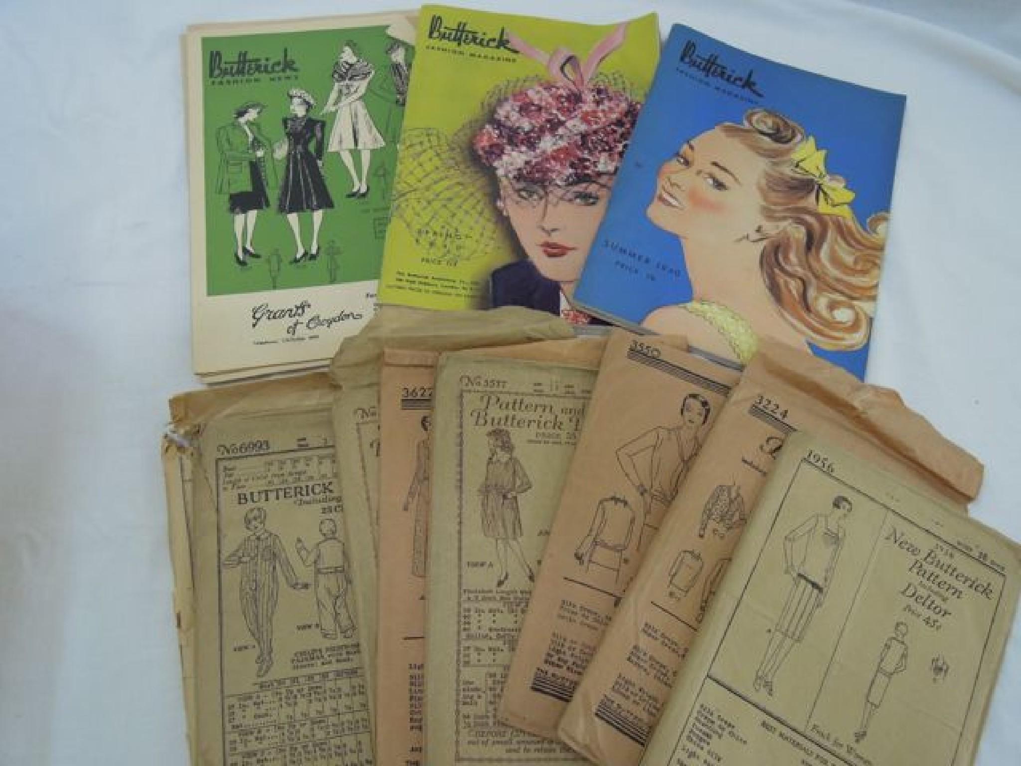 Appraisal: A quantity of late s and early s Butterick sewing