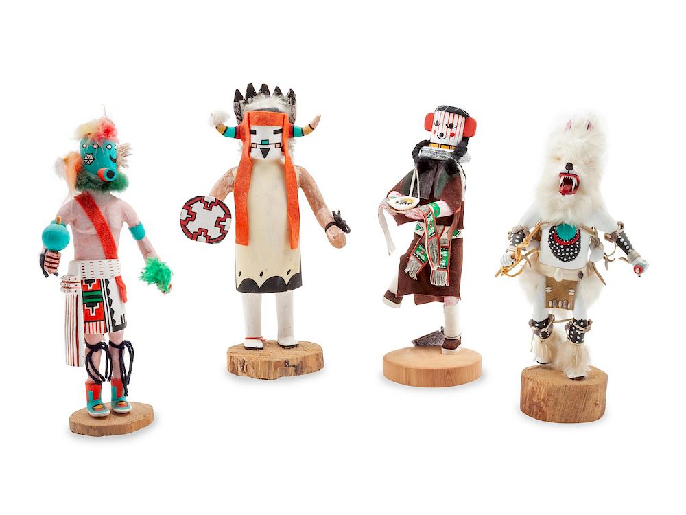 Appraisal: Four Contemporary Hopi Kachinas height of the tallest inches Four