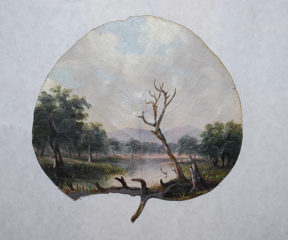 Appraisal: A W EUSTACE CHILTERN OIL ON LEAF A W EUSTACE