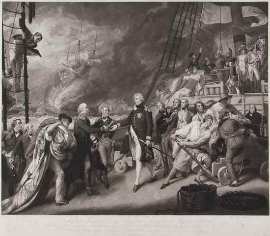 Appraisal: James Ward - The Victory of Lord Duncan mezzotint after