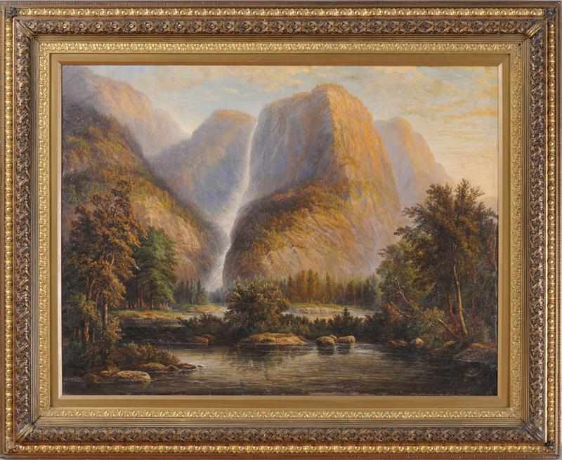 Appraisal: AUGUSTUS WIEDENBACH YOSEMITE FALLS Oil on canvas relined signed lower