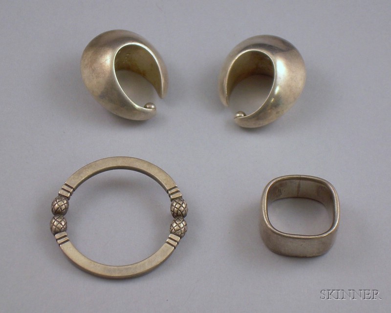 Appraisal: Small Group of Georg Jensen Denmark Sterling Silver Jewelry all