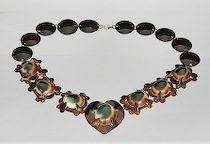 Appraisal: Victorian Cats Eye Necklace Comprised of tortoise shell or celluloid