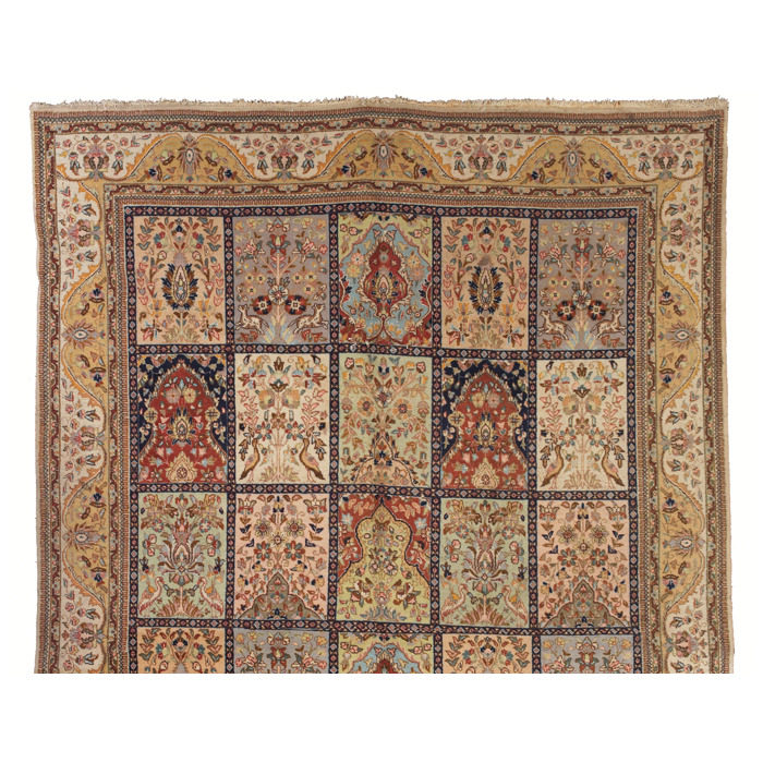 Appraisal: Persian Tabriz rug c stylized floral design on a tan