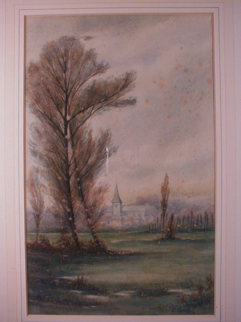 Appraisal: Three watercolours one of a Victorian garden another of a