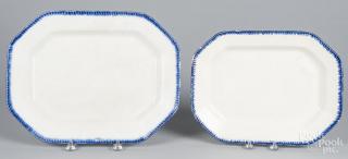 Appraisal: Two pearlware blue feather edge platters th c '' l