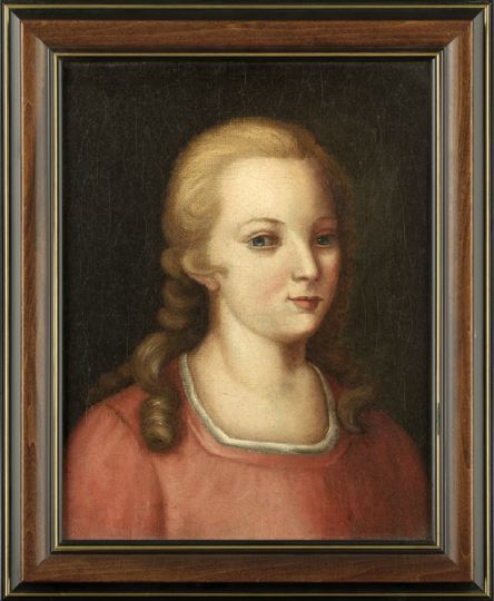 Appraisal: British School th Century Portrait of a Girl in a