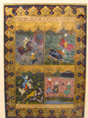 Appraisal: A pair of framed Indian miniatures each with four scenes