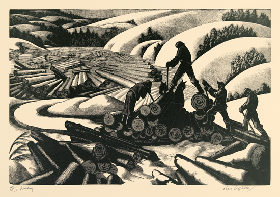 Appraisal: CLARE LEIGHTON Landing Wood engraving on smooth cream wove paper