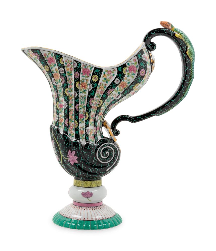 Appraisal: A Herend Porcelain Black Dynasty Pitcher A Herend Porcelain Black