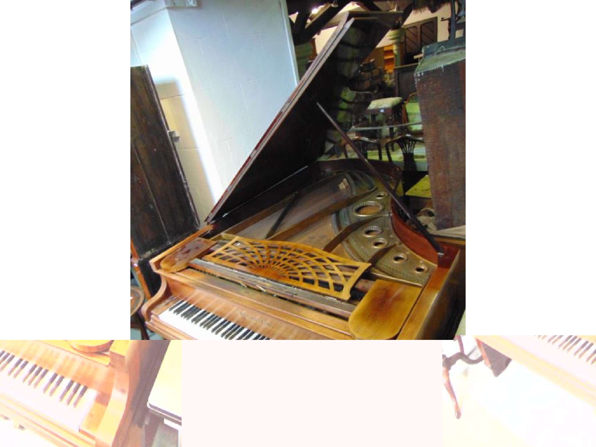 Appraisal: A C Bechstein Berlin iron framed grand piano with pierced