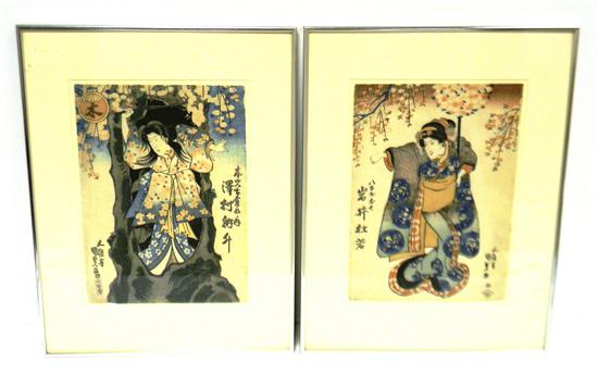 Appraisal: Utagawa Kunisada I aka Toyokuni III Japanese - two th