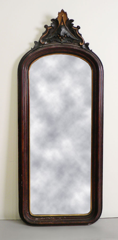 Appraisal: Victorian mahogany mirror th c l w