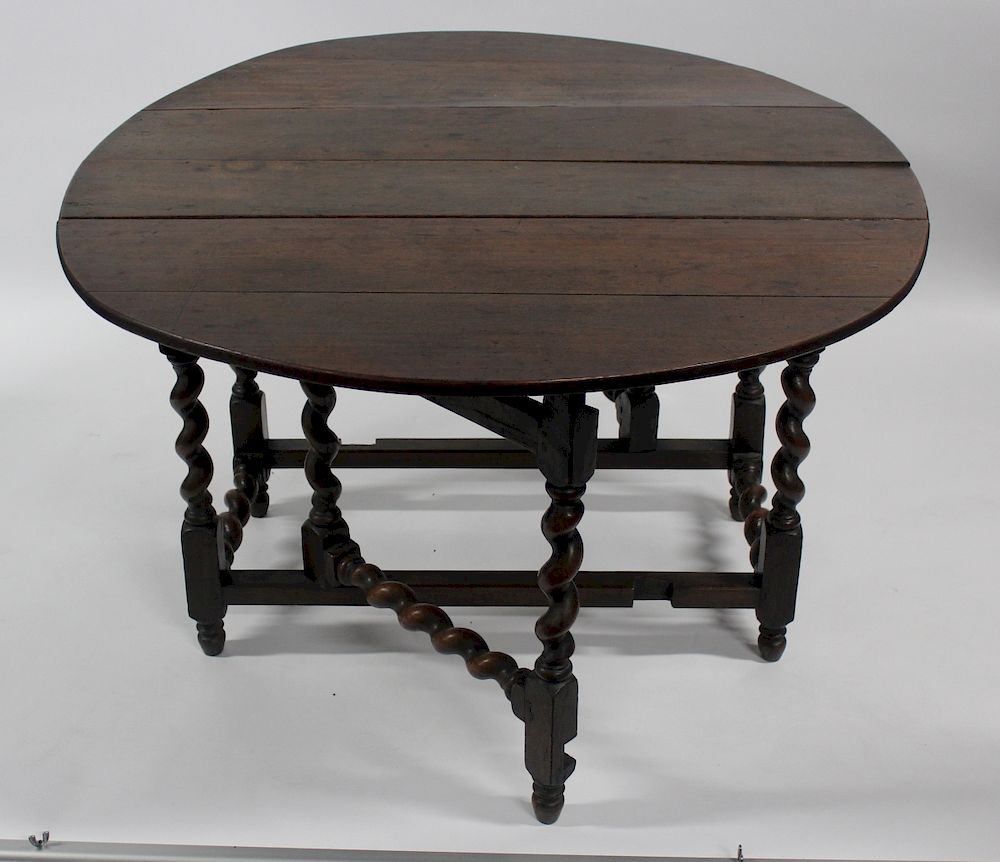 Appraisal: Antique Oak Dropleaf Gate Leg Table From an Upper East