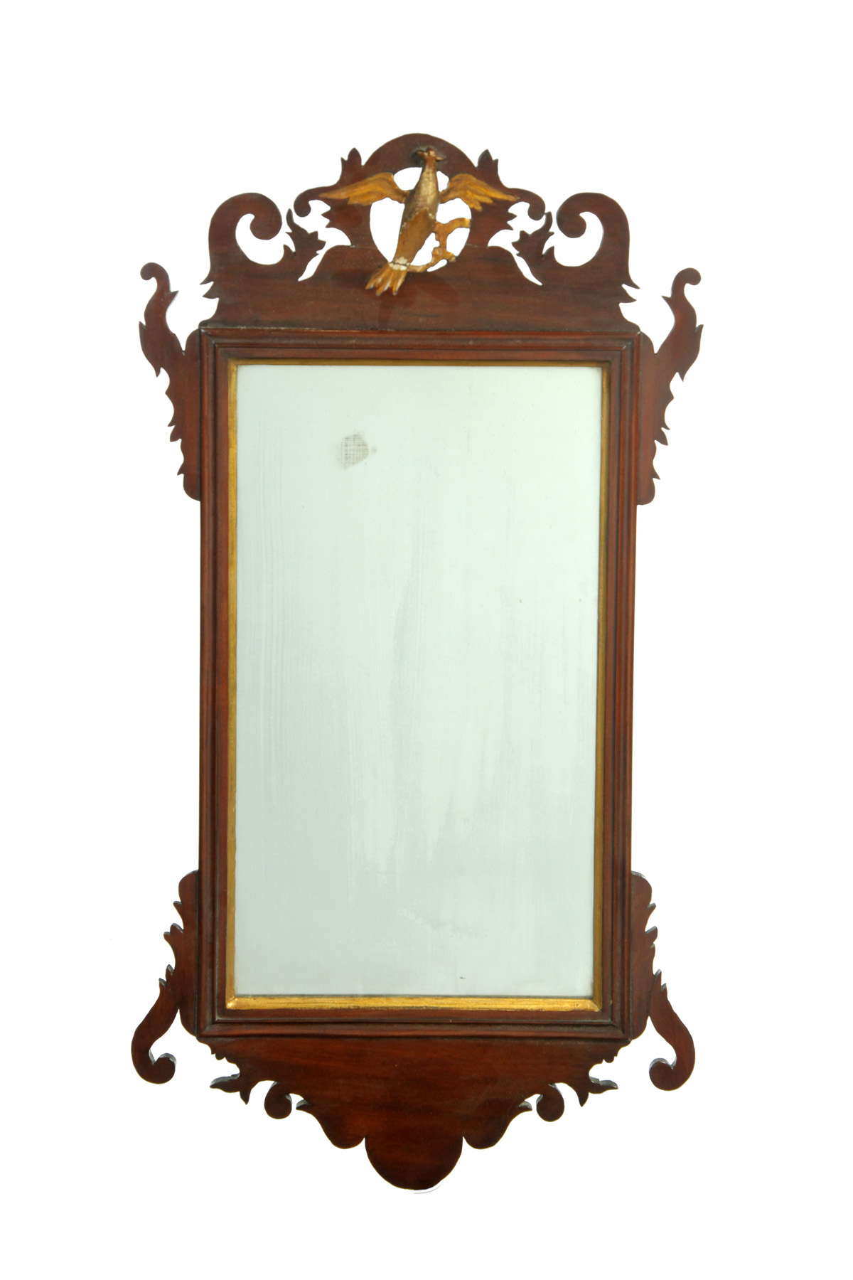 Appraisal: CHIPPENDALE MIRROR American or English th century mahogany Scrolled ears