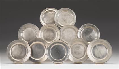 Appraisal: Two pewter plates john watts london One with flat rim