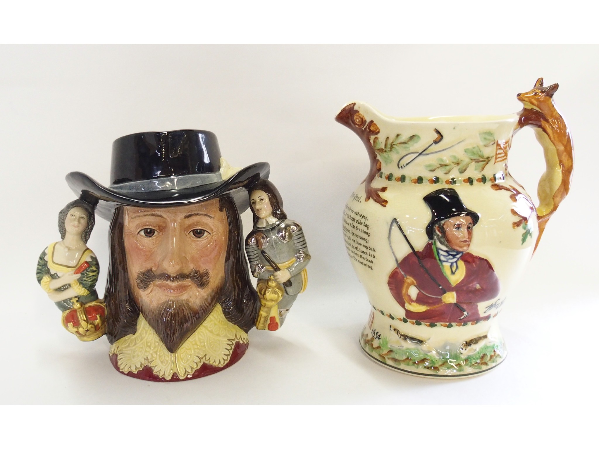 Appraisal: Crown Devon John Peel musical jug together with a Royal