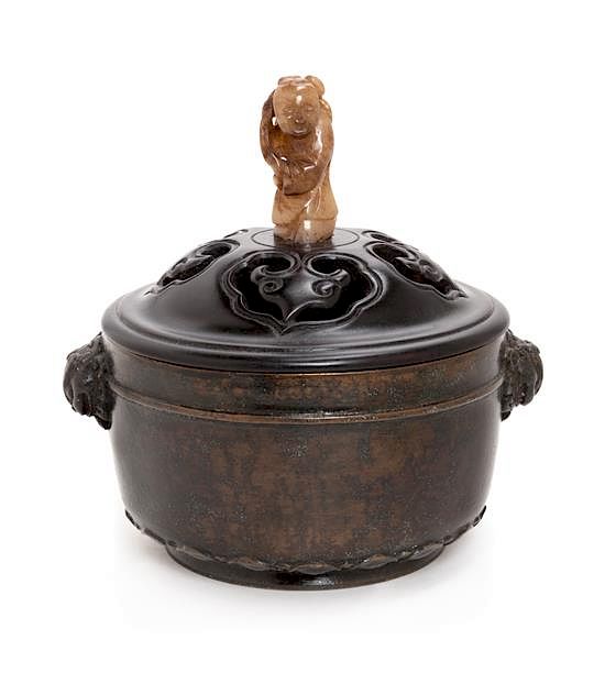 Appraisal: A Bronze Incense Burner Diameter inches A Bronze Incense Burner