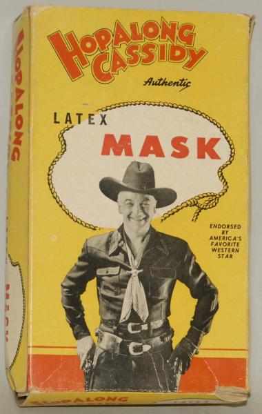 Appraisal: Vintage Hopalong Cassidy Latex Mask Includes scarce original box Mask